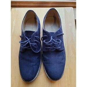 Old Navy Mens Blue Faux Suede Lace Up Round Toe Oxford Shoes Size 10